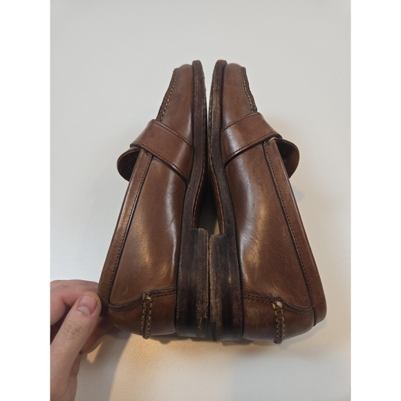 Ralph Lauren Shoes Mens Size 9D Brown Leather Loafers Double Strap Made USA - Picture 6 of 11